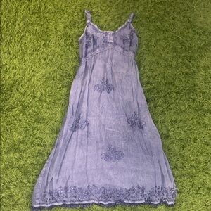 Dusty Blue Y2K Beaded Dress